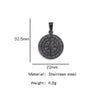 Men's Viking Nordic Style Stainless Steel Metallic Compass Pendant Necklace With Dripping Oil Design