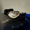 Men's Vintage Fashion Trendy Irregularshaped Genuine Leather And Alloy Watch