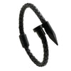 Men's Vintage Geometric Alloy Leather Rope Handmade Bracelet With Magnet Buckle