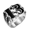 Men's Vintage Stainless Steel And Titanium Steel Ring With Polish Design