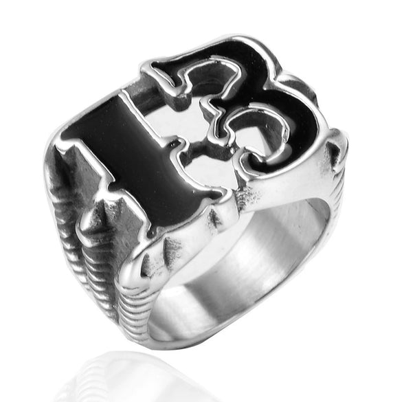 Men's Vintage Stainless Steel And Titanium Steel Ring With Polish Design