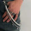Men's Waist Chain Pendant Pearl Cross Metal Purely Handmade