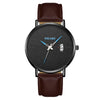 Men's Watch Alloy Case Leather Strap Fashion Round Dial