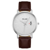 Men's Watch Alloy Case Leather Strap Fashion Round Dial