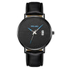 Men's Watch Alloy Case Leather Strap Fashion Round Dial