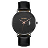 Men's Watch Alloy Case Leather Strap Fashion Round Dial