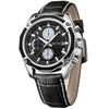 Men's Watch Alloy Case Leather Strap Mineral Strengthened Glass Mirror Multi Functional Sports Watch
