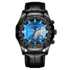 Men's Watch Alloy Case Mineral Reinforced Glass Mirror Imitation Leather Strap Stainless Steel Buckle Round Dial Fashion Style