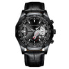 Men's Watch Alloy Case Mineral Reinforced Glass Mirror Imitation Leather Strap Stainless Steel Buckle Round Dial Fashion Style