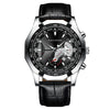 Men's Watch Alloy Case Mineral Reinforced Glass Mirror Imitation Leather Strap Stainless Steel Buckle Round Dial Fashion Style
