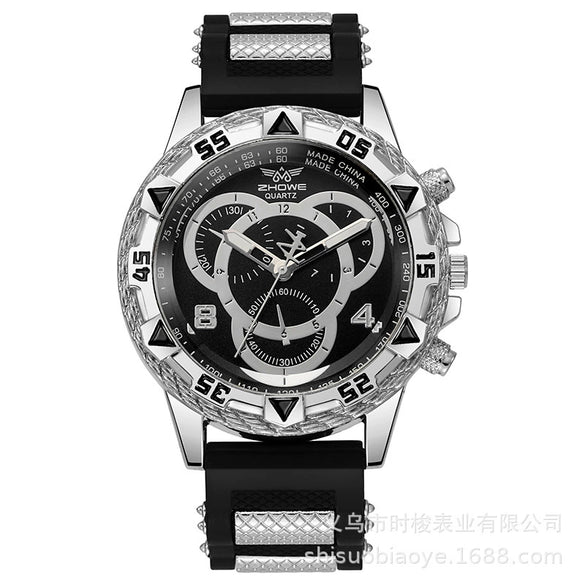 Men's Watch Alloy Case Plastic Strap Iron Clasp Round Dial Leisure Style