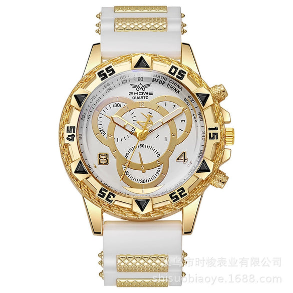 Men's Watch Alloy Case Plastic Strap Iron Clasp Round Dial Leisure Style