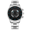 Men's Watch Alloy Case Stainless Steel Band Rectangular Dial Business Fashion Quartz Watch