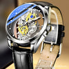 Men's Watch Alloy Case Stainless Steel Strap Round Dial Business Style Waterproof Luminous