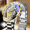Men's Watch Alloy Case Stainless Steel Strap Round Dial Business Style Waterproof Luminous