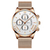 Men's Watch Alloy Case Stainless Steel Strap Round Dial Business Style