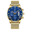 Men's Watch Alloy Case Stainless Steel Strap Round Dial Business Style