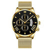 Men's Watch Alloy Case Stainless Steel Strap Round Dial Business Style