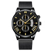 Men's Watch Alloy Case Stainless Steel Strap Round Dial Business Style