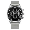 Men's Watch Alloy Case Stainless Steel Strap Round Dial Business Style