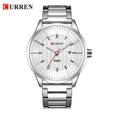 Men's Watch Alloy Case Stainless Steel Strap Round Dial Fashion Simple Trend