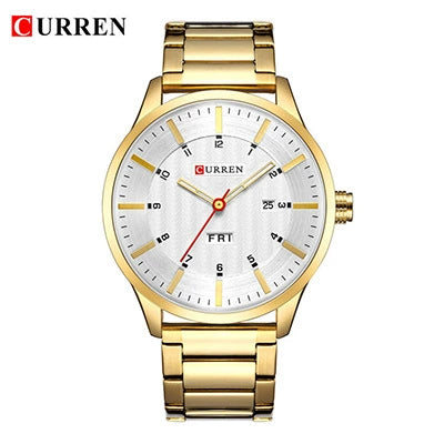 Men's Watch Alloy Case Stainless Steel Strap Round Dial Fashion Simple Trend