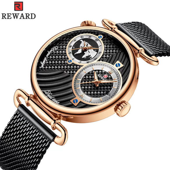 Men's Watch Alloy Case Stainless Steel Strap Round Dial Waterproof