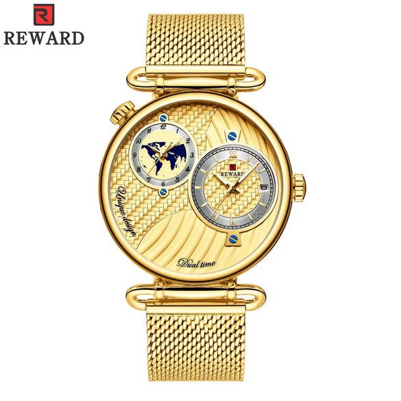 Men's Watch Alloy Case Stainless Steel Strap Round Dial Waterproof