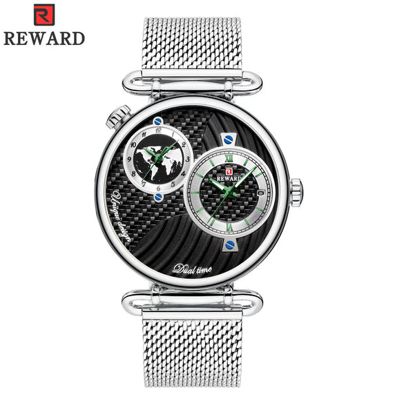 Men's Watch Alloy Case Stainless Steel Strap Round Dial Waterproof