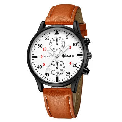Men's Watch Alloy Stainless Steel Imitation Leather Ordinary Glass Mirror Round Leisure Style