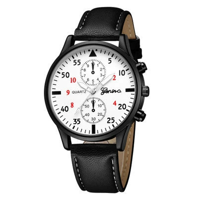 Men's Watch Alloy Stainless Steel Imitation Leather Ordinary Glass Mirror Round Leisure Style
