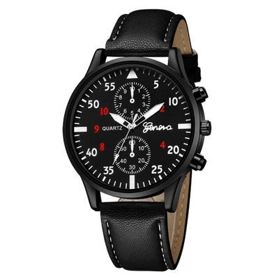 Men's Watch Alloy Stainless Steel Imitation Leather Ordinary Glass Mirror Round Leisure Style