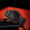 Men's Watch Alloy Stainless Steel Sapphire Crystal Glass Mirror Round Waterproof Luminous Multifunctional Quartz Leisure