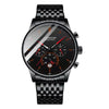 Men's Watch Alloy Stainless Steel Sapphire Crystal Glass Mirror Round Waterproof Luminous Multifunctional Quartz Leisure