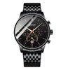 Men's Watch Alloy Stainless Steel Sapphire Crystal Glass Mirror Round Waterproof Luminous Multifunctional Quartz Leisure