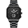 Men's Watch Alloy Stainless Steel Square Waterproof Multifunctional Luminous Movement