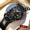 Men's Watch And Belt Set Alloy Case Imitation Leather Strap Round Dial Business Style