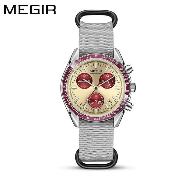 Men's Watch Casual Style Round Dial Alloy Case Stainless Steel Buckle Textile Strap