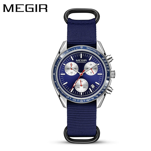Men's Watch Casual Style Round Dial Alloy Case Stainless Steel Buckle Textile Strap