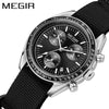 Men's Watch Casual Style Round Dial Alloy Case Stainless Steel Buckle Textile Strap