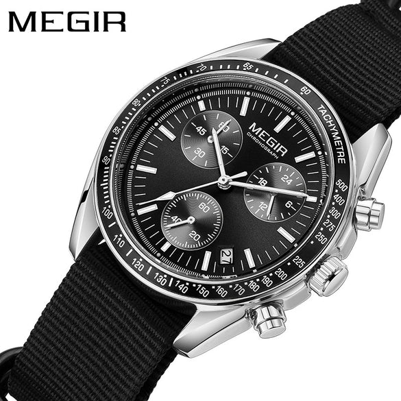 Men's Watch Casual Style Round Dial Alloy Case Stainless Steel Buckle Textile Strap