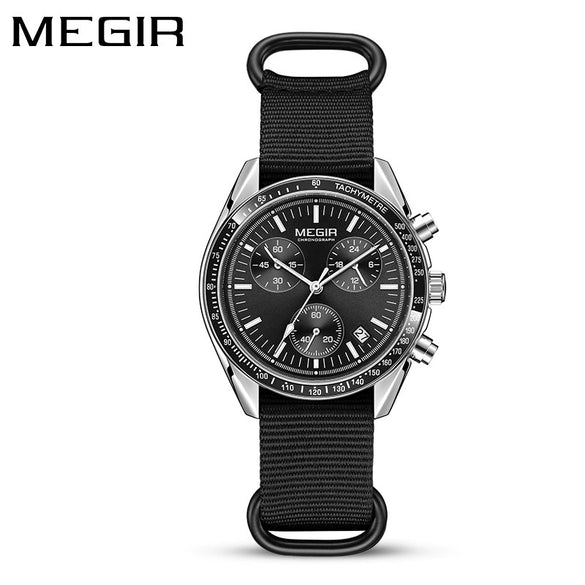 Men's Watch Casual Style Round Dial Alloy Case Stainless Steel Buckle Textile Strap