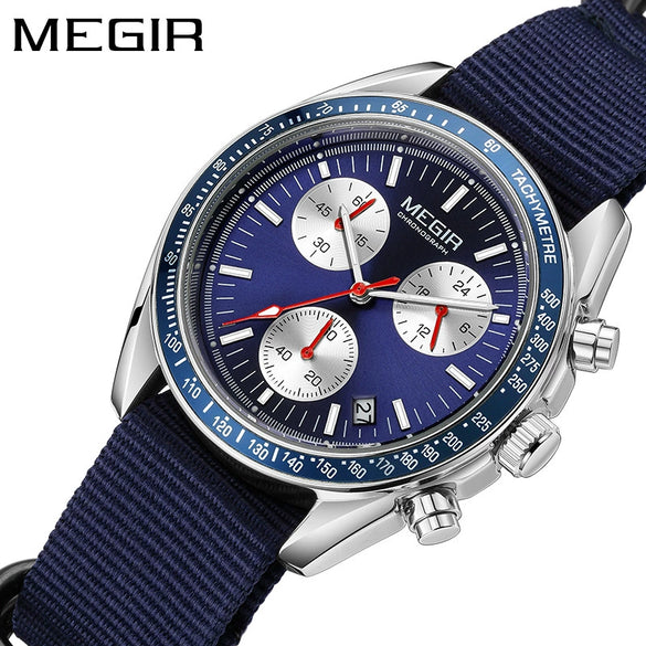 Men's Watch Casual Style Round Dial Alloy Case Stainless Steel Buckle Textile Strap