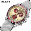 Men's Watch Casual Style Round Dial Alloy Case Stainless Steel Buckle Textile Strap