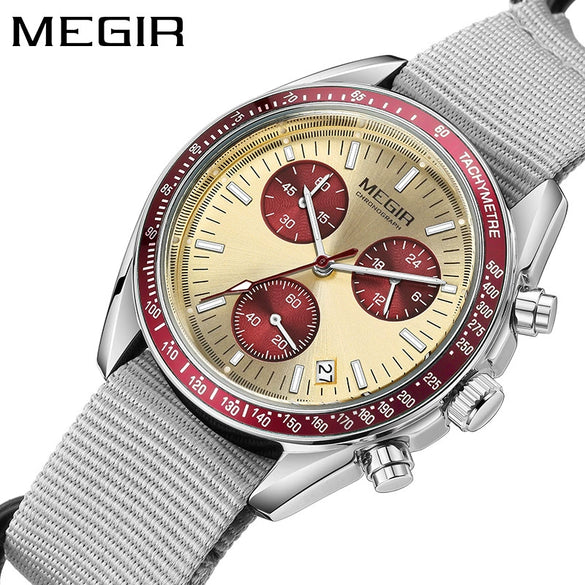 Men's Watch Casual Style Round Dial Alloy Case Stainless Steel Buckle Textile Strap