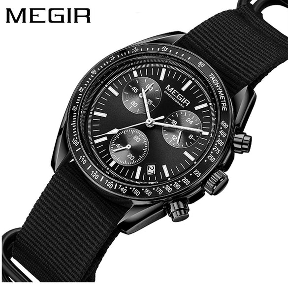 Men's Watch Casual Style Round Dial Alloy Case Stainless Steel Buckle Textile Strap