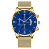 Men's Watch Stainless Steel Mesh Belt Alloy Case Round Dial Fashion Style
