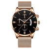 Men's Watch Stainless Steel Mesh Belt Alloy Case Round Dial Fashion Style