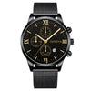 Men's Watch Stainless Steel Metal Milan Belt Mesh Belt Roman Pattern Round Dial Leisure Style