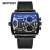 Men's Watch Zinc Alloy Case Belt Silicone Steel Belt Square Dial Highend Business Fashion Electronic Quartz Watch